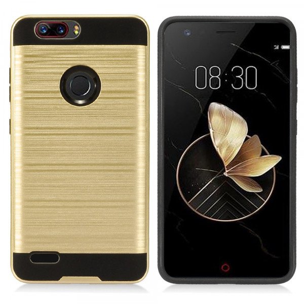 Wholesale ZTE Blade Z MAX ZMAX PRO 2 Sequoia Z982 Armor Hybrid Case (Gold)